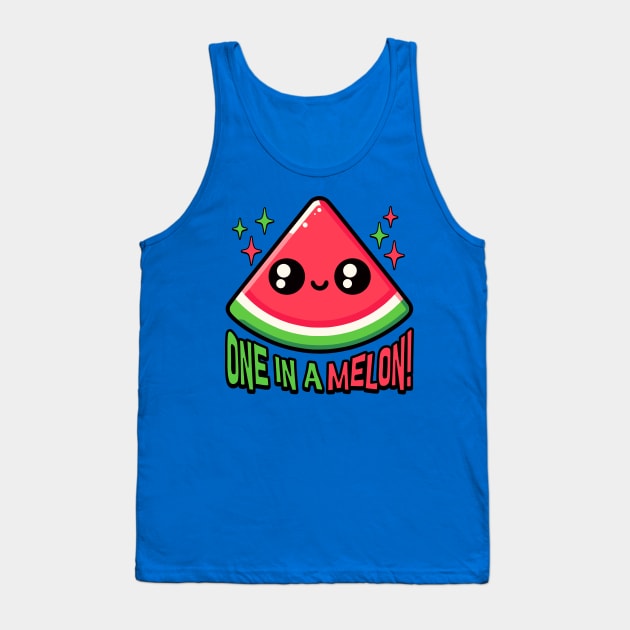 One In A Melon! Cute Watermelon Pun Tank Top by Cute And Punny